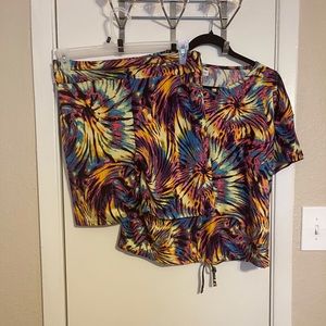Full Circle Trend Tie Dye 2 Piece Shorts Set